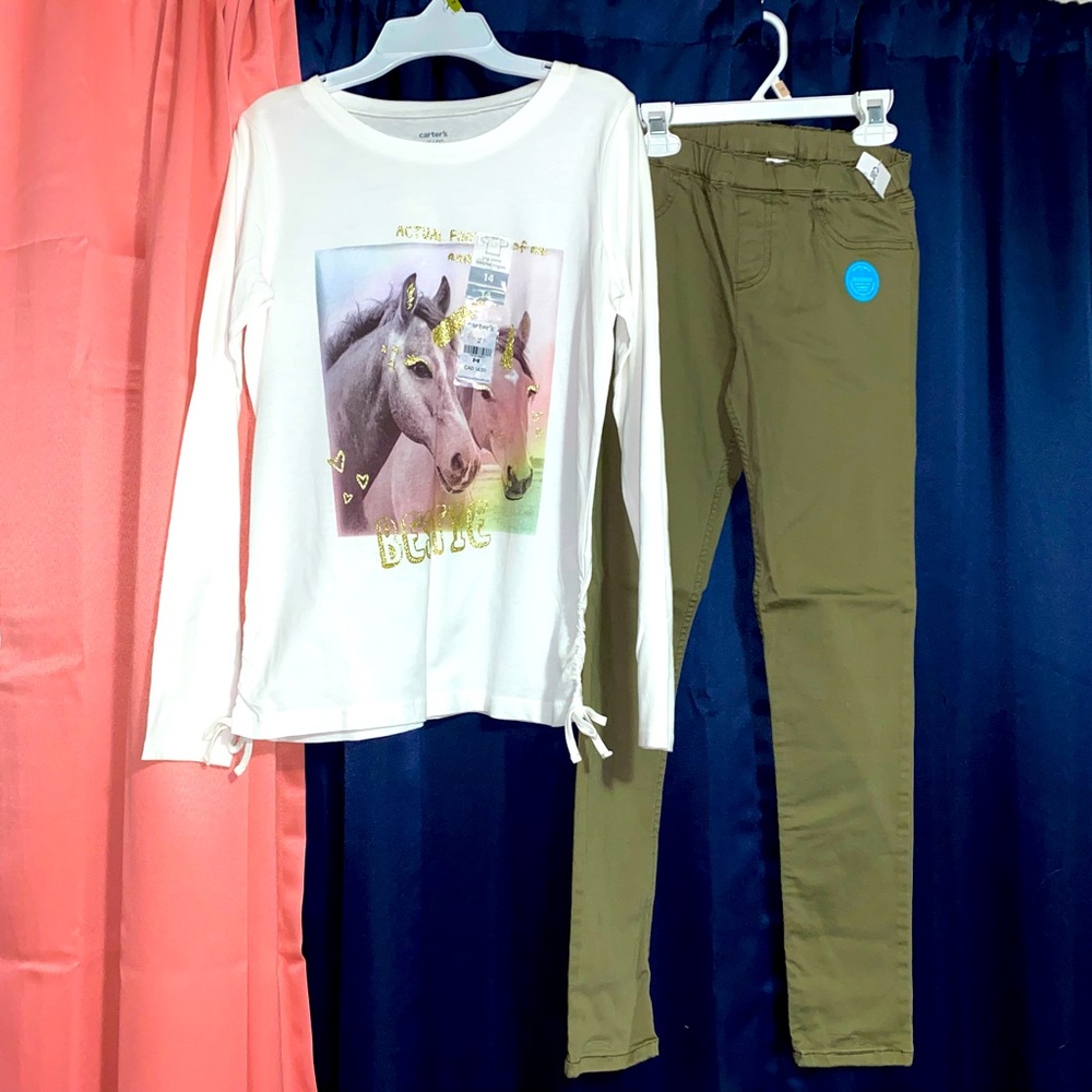 Carter’s new with tags matching shirt and pants set